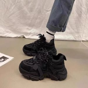 Casual Sport Shoes Thick Bottom Fashionable Dad Shoes Womens Size 33 Spring 2025 New Style Korean Version Cross Buckle