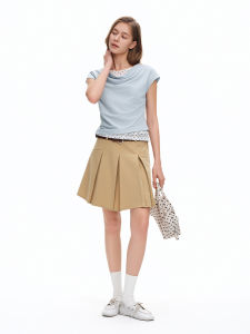 DUSHU | French Retro Illusion Layer Short Sleeve Top Summer