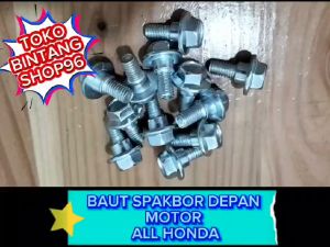 (Paket 5 pcs) Baut Spakbor Depan BAUT SPAKBOR DEPAN DRAT 8 GRAND LEGENDA SUPRA FIT NEW SUPRA X SUPRA X 125 KARISMA BLADE REVO ABSOLUTE REVO FIT SEMUA MOTOR HONDA