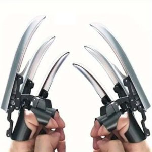3pcs/6pcs Funny Anime Cosplay Wolf Claws Fingers Wear Retractable Plastic Claws Cool Folding Mechanical Fingers Antistress Toy