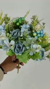 Bunga Rose Cherry cabang 7 Mawar Artificial Imitasi Home Decoration - hiasan bunga Dekorasi Pelaminan atau Wedding - Dekorasi Kamar - Dekorasi Ruangan -Dekorasi Cafe - Bunga artificial - bunga import murah