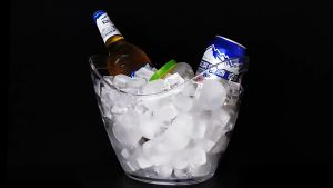 ของมาใหม่！ถังน้ําแข็งพลาสติกใส แช่เครื่องดื่ม สําหรับตกแต่งบาร์ ไวน์  แชมเปญ 4L/8L