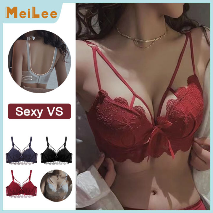 MeiLee Sexy Lace Deep V Push Up Bra Women Comfort Soft Non-wired