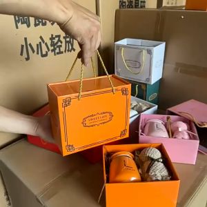 High-value ceramic cup | with spoon + gift box | recommended for festivals/employee gifts supports customized LOGO