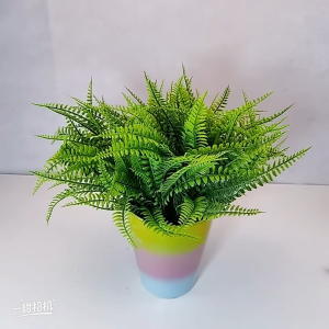 【Fast Delivery】1PCS-7 Head Artificial Ferns Plants Bushes Fake Boston Shrubs Plastic Resistant Garden Office Garden Green Artificial Plants Fern Floral Persian Artificial Potted Grass Plastic Leaves Grass Home Decoration