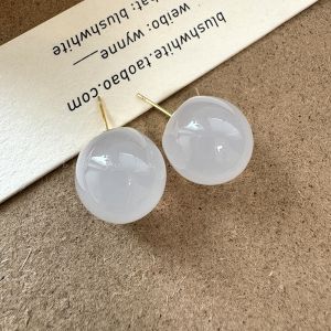 Dopamine Jelly Color Ball Drop Earrings Womens Simple Versatile Korean Style Fresh Sweet Fashion Jewelry Ear Cuffs