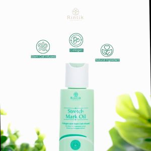 Paket Bundling Rintik Skincare Stretch Mark Oil (2pcs) - Pemudar Stretchmark Selulit Bekas Luka dengan Collagen & Stem Cell Infused 90ml