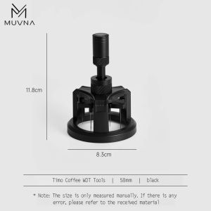 MUVNA Adjustable Even Coffee Stirring Distribution Tools Rotatable Espresso Hand Tampers for Barista 51/54/58mm Black