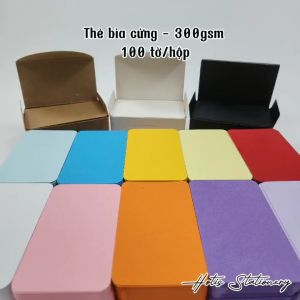 Hộp 100 thẻ cứng/ Bưu thiếp trống/ thẻ vẽ tay/ bìa cứng 2 mặt/ thẻ graffiti/ handmade DIY - 9x5.4cm - 15 màu