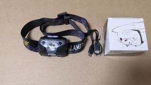 Senter Kepala LED Headlight Camping Torch Lights High Bright LED Headlamp Body Motion Sensor Head Light USB Rechargeable Flashlight Build in Battery