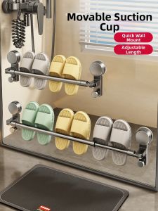 Suction Wall Mounted Shoe Rack Storage Holder Bathroom Gap Organizer