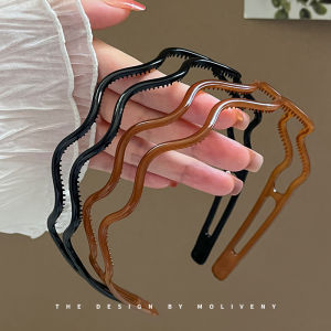 Mũ Lưỡi Trai Sóng Đơn Màu Trơn Thời Trang Cho Phụ Nữ Làm Đẹp Rửa Mặt Mũ Lưỡi Trai Chống Trượt Hai Sợi Phụ Kiện Tóc