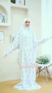 elfatma786 - Mukena Terusan Dewasa Seribu Bunga Aster Katun Premium