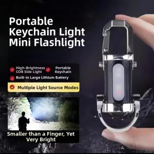 Mini Rechargeable Waterproof Anti-loss Keychain Flashlight