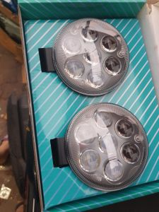 cặp đèn trợ sáng 7 mắt mắt bi cầu sáng dọi đường kính 11cm  hàng runlai chung 12v 24vcó lip thực tế