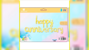 Cursive Letter Foil Balloons Set for Happy Anniversary Celebrations - Elegant Party Decor P-1093