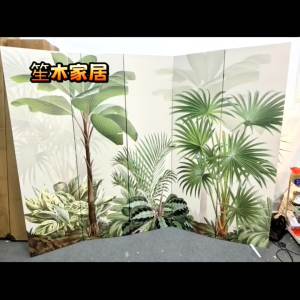 Screen Partition Divider Partition Porch Sliding Door Partition Panel Room Divider Partition Divider Living Room Divider Office Partition Entrance Decoration Background Screen 屏风隔断客厅