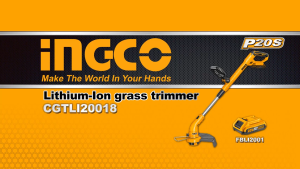 INGCO 20V GRASS TRIMMER W/ROTATABLE CUTTING HEAD CGTLI20018 (BARE UNIT)