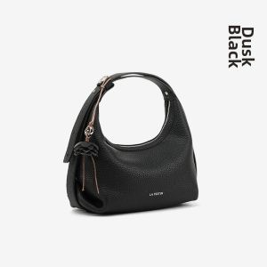 La Festin | Leather Crossbody Handbag White Crescent-Shaped