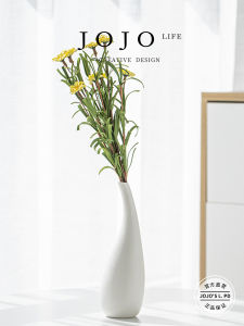 JOJOS L. PD European Style Artificial Flower Vase Home Decorations Ornaments Office Desktop Bouquet Arrangement Ceramic Bell-Shaped Flower Pot