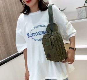 สินค้า แนะนำ มาใหม่ กระเป๋าคาดเอว กระเป๋าคาดอกผู้ชาย  กระเป๋าผ้าเเคนวาส ผ้ากระสอบ