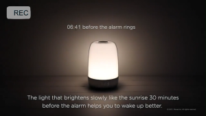 Sunrise alarm clock night light seven-color night light alarm delay function seven types of alarm sounds touch desk lamp