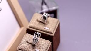 Nhẫn Bạc 925 Nữ Dây Rộng Hình Học Đá Phong Cách Punk Món Quà Trang Sức