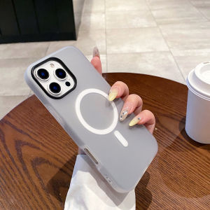 2 IN 1 Candy Color Magnetic Phone Case For iPhone 17 16 15 14 13 12 11 Pro Max Plus For Magsafe Wireless Charge Matte Cover