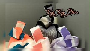 Túi xách tay đan len dệt kim mini màu sắc xinh xắn cho nữ Túi đi biển thời trang _ Ting Ting
