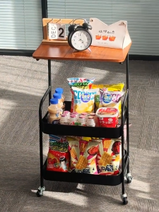 API ชั้นวางของ 3ชั้น ชั้นวางของรถเข็น เหล็ก + ไม้ รอกเคลื่อนที่ได้ วัสดุกันน้ำ การออกแบบหลายชั้น + กรอบเสริมแรง