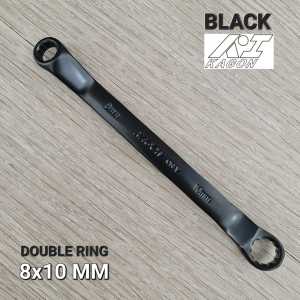KUNCI DOUBLE RING 8X10MM KI KAGON FULL HITAM CHROME VANADIUM 2441B