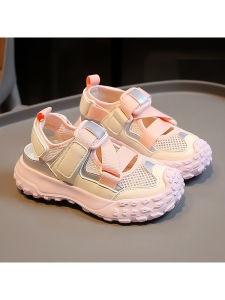 Childrens Breathable Sporty Sandals Soft Bottom Lightweight Girls Shoes Summer New Style Flat Top Net Shoes Comfortable Footwear
