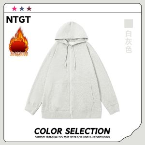 Áo Khoác Cardigan Nam Mùa Xuân Thu Màu Trơn Cỡ Lớn Phong Cách Đường Phố Có Mũ Trùm Đầu Khóa Kéo Thời Trang Trẻ Em