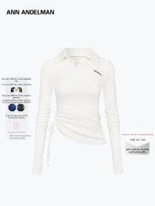 ANN ANDELMAN | New Spring Deconstructed Drawstring Collar Slimming Polo Shirt