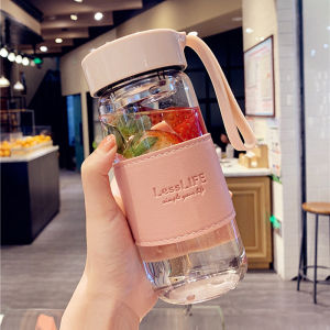 Heat Resistant Portable Tea Infuser Glass Cup with Rope