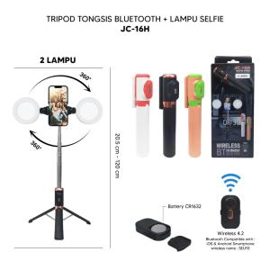 TONGSIS TRIPOD BLUETOOTH PANJANG 170CM + LAMPU LED SELFIE SELFIE STICK JC18H