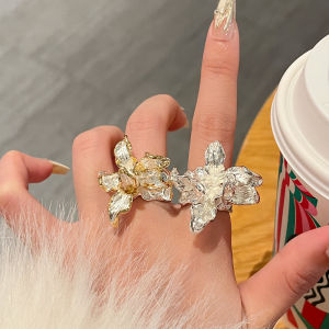 Elegant Silver Iris Open Ring for Women Vintage Court Style  out Alloy Plated Silver Gold Finger Ring Fashion Jewelry