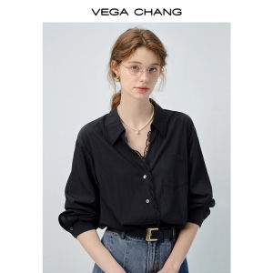 VEGA CHANG | Áo Thun V-neck Viền Ren Mẫu Thu Đẹp Thông Gió