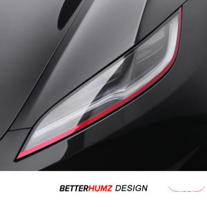 For Tesla Model 3 Highland 2024 Model Y Juniper Car Headlight Eyebrows Trim Strip Color Change Film Decoration Sticker Accessory