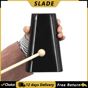 SLADE | SLADE Cowbell Hand Held Bells 6 Inch Steel Alloy Cow Bell Suitable For Adults/Performers/Enthusiasts Percussion Instrument Black