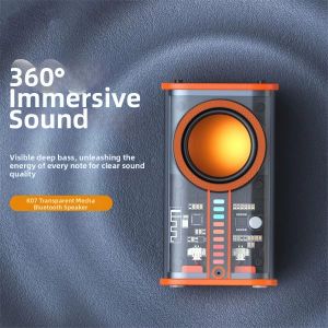 Transparent Mecha Small Cannon Bluetooth Speaker Outdoor Mobile Wireless Bluetooth Sound Gift 322D Double Speaker Neodymium Magnet