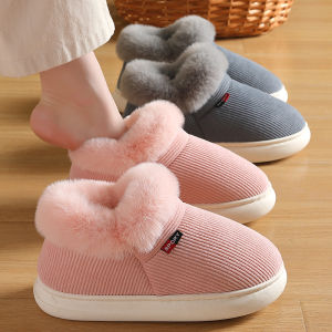 Dép Bông Đế Cao Su Chống Trượt Ấm Áp Cho Nữ Trung Niên Và Người Cao Tuổi Mùa Đông Ngoài Trời Trong Nhà Đế Bằng Đế Cao Su
