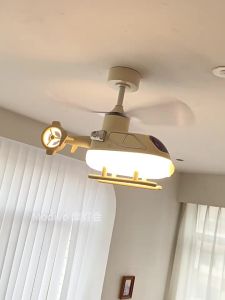 FANCY LAMP CLUB | Cartoon Plane Design Child Bedroom Ceiling Fan Light