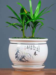 Large Medium Ceramic Flower Pots with Tray Chinese Style Desktop Balcony Succulent Plant Cultivation Special Clearance Sale