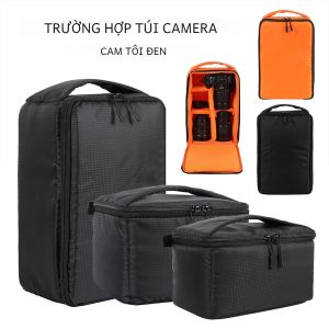Túi Đựng Máy Ảnh DSLR Chống Nước Ba Lô Đa Chức Năng Cho Nikon Canon - Hộp Đựng Ảnh Kỹ Thuật Số Video Ngoài Trời Có Ngăn Đựng Ống Kính Màu đen/Cam