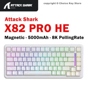 ATTACK SHARK | Attack Shark X82Pro HE 75% Magnetic Wireless Gaming Keyboard 0.01mm RT 8KHz Polling Hot-Swap Tri-Mode Bluetooth/2.4G/USB-C