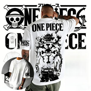 Bandai | 2026 Summer One Piece Ace Flame & Skull Ink Print Cotton T-Shirt Casual Harajuku Anime Tee for Adults & Kids Y2k