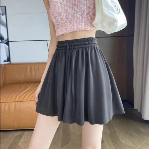 plus Size Womens Wide Leg Skort Sporty A-Line Mini Shorts Summer Trend Loose High Waist Pleated Casual Fashionable Pants