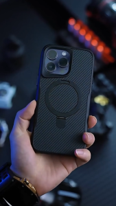 Carbon Fiber เคสแม่เหล็ก For เคส iPhone 17 16 15 14 13 12 11 Pro Max 17 Air 14 15 Plus 16promax พร้อม 360° หมุนยืนปลอ เคสชาร์จไร้สายสำหรับไอโฟน