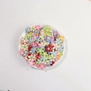 30pcs/lot Colorful Flower Appliques 5 Petals Flower Embroidery Cloth Patches For DIY Dress Bags Sewing Decoration Accessories